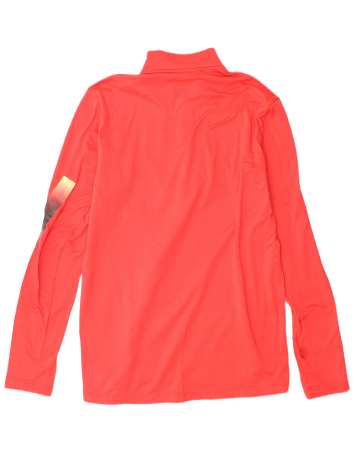 Adidas Mens Graphic Zip Neck Pullover Tracksuit Top Medium Red Polyester