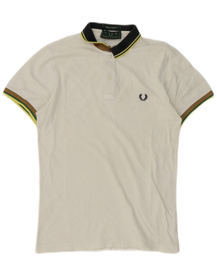 Cămașă polo Fred Perry pentru bărbați, bumbac alb mediu
