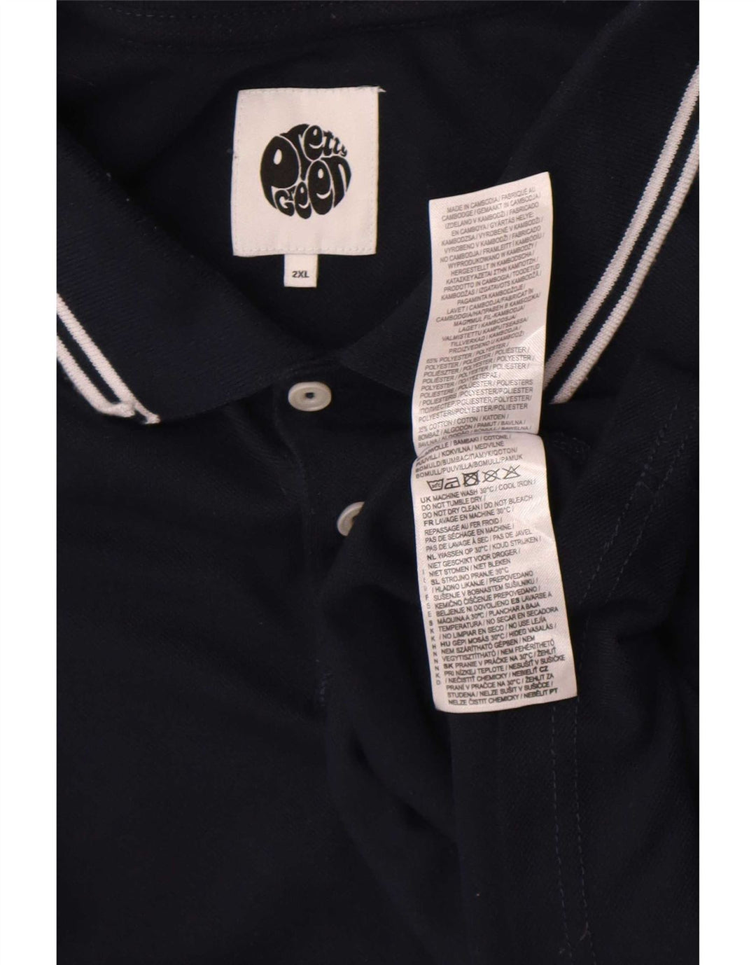 Polo Homme Pretty Green 2XL Polyester Rayé Bleu Marine