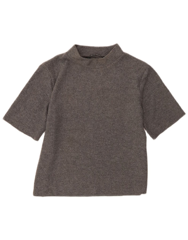 Top tricou pentru femei Zara UK 14 mare, gri, poliester