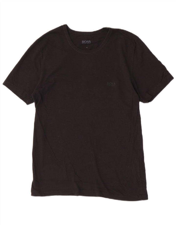 Hugo Boss Mens T-Shirt Top Medium Black Cotton