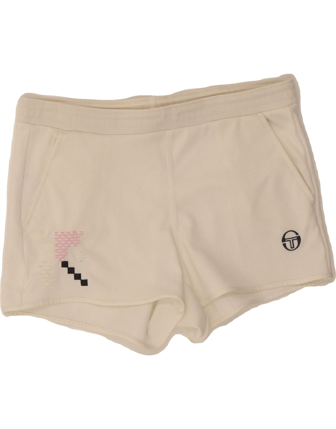 SERGIO TACCHINI Womens Sport Shorts IT 42 Medium  White Vintage Sergio Tacchini and Second-Hand Sergio Tacchini from Messina Hembry 