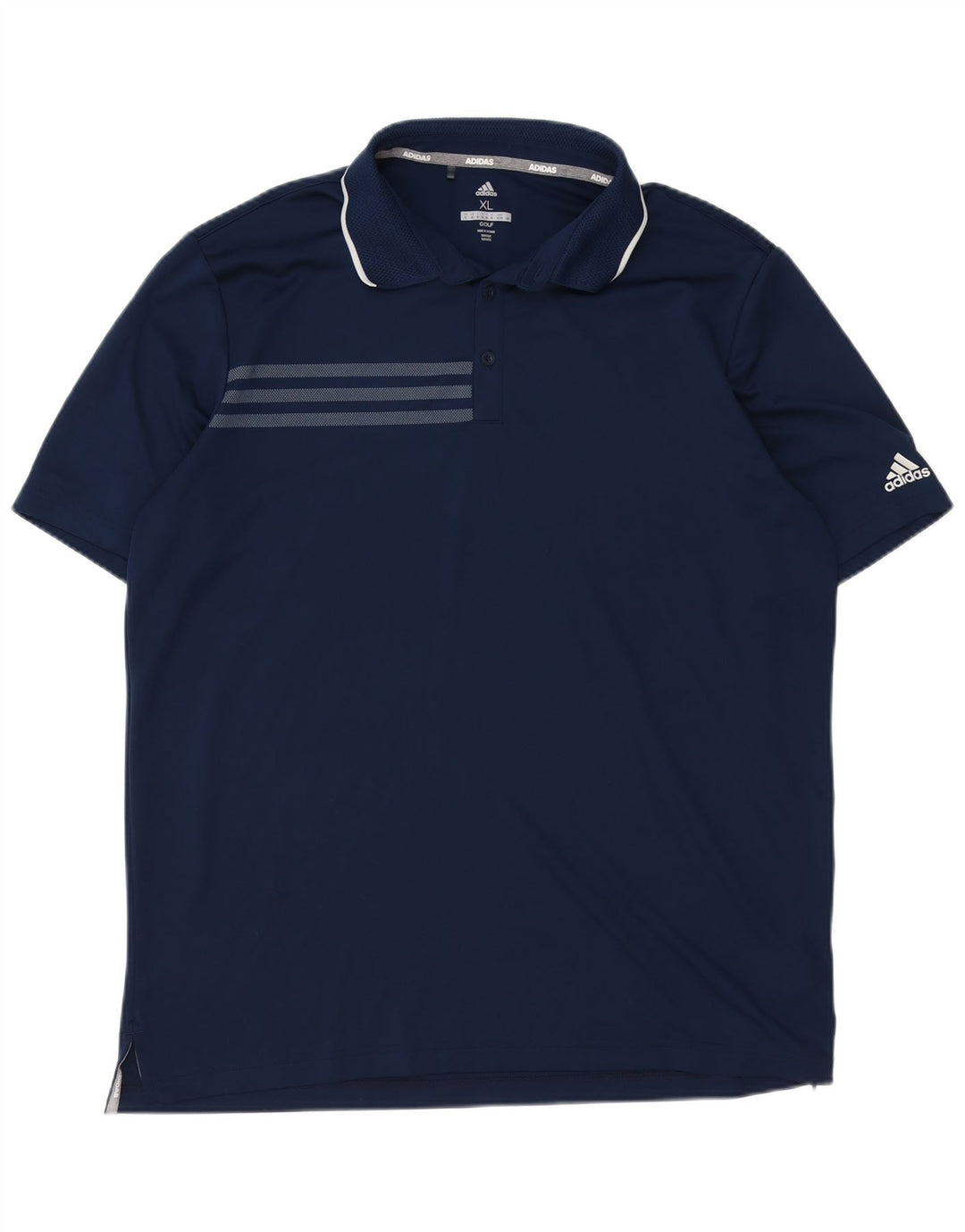 ADIDAS Mens Polo Shirt XL Navy Blue Polyester