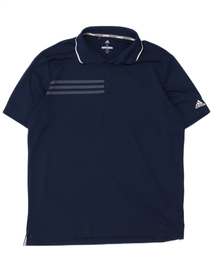 ADIDAS Mens Polo Shirt XL Navy Blue Polyester