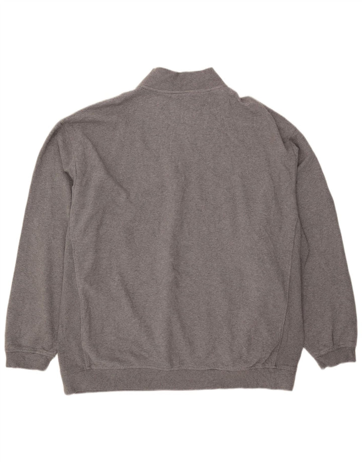 Nike Mens Zip Neck Sweatshirt Jumper 3XL Grey Cotton