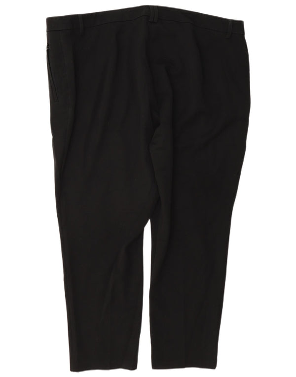Marks & Spencer Womens Straight Casual Trousers UK 24 4XL W46 L28 Black