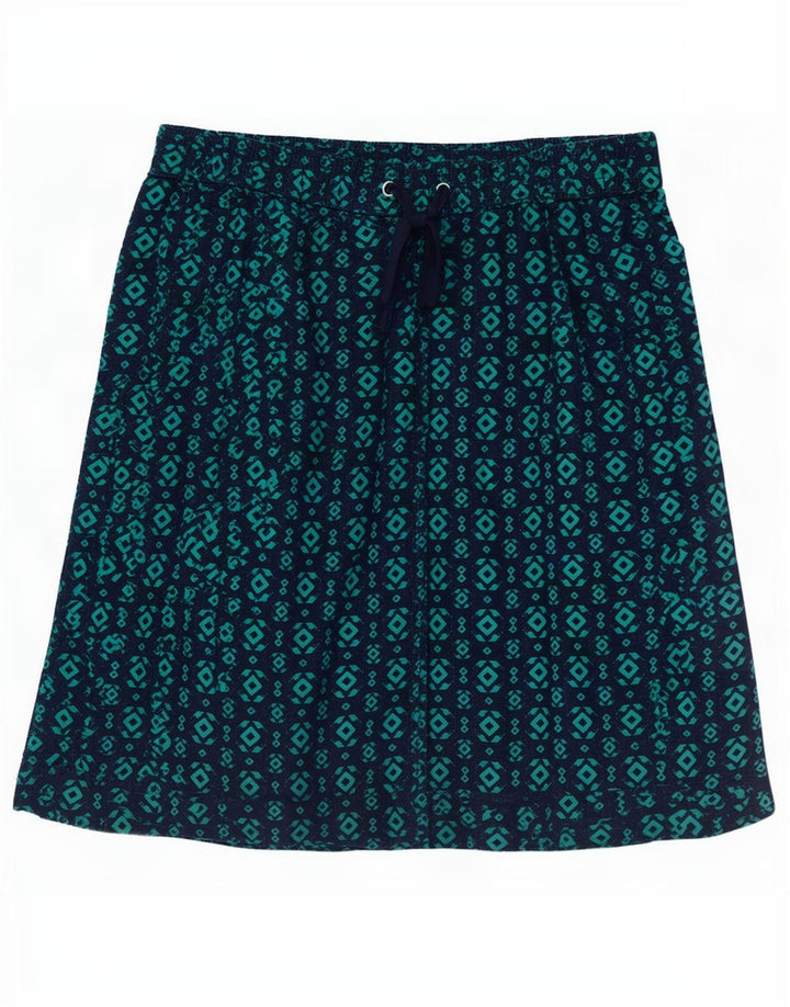 Marks & Spencer Womens A-Line Skirt UK 12 Medium W30 Navy Blue Geometric