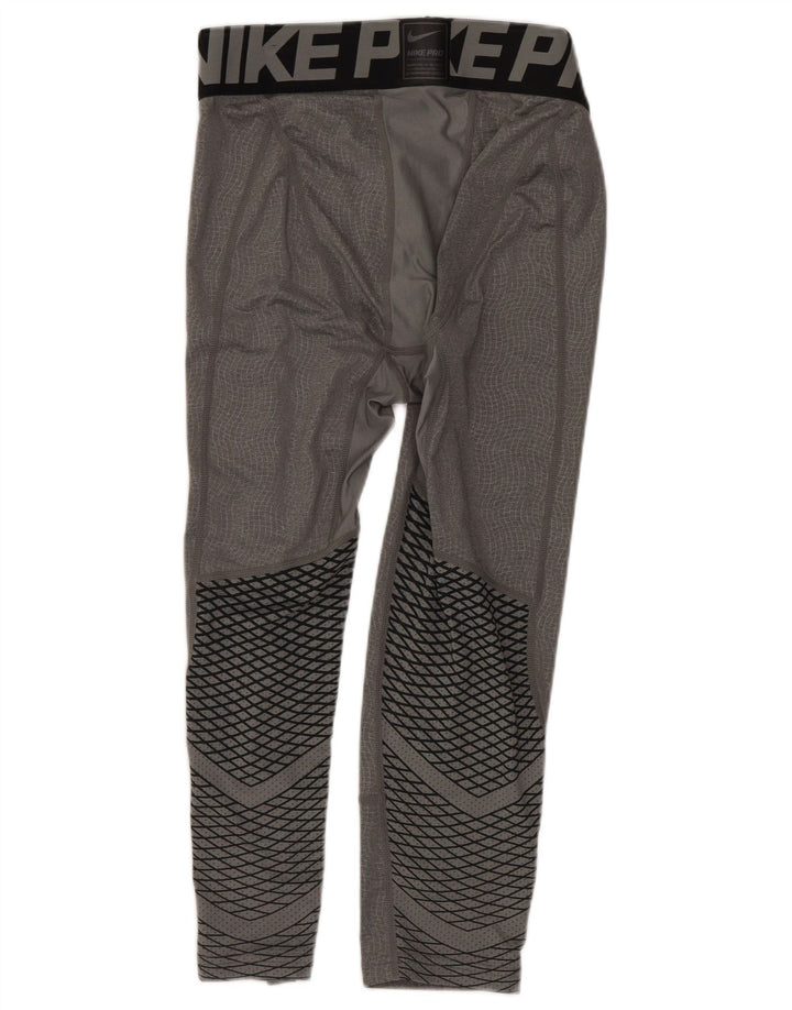 Calça legging masculina Nike Graphic Capri pequena cinza colorblock poliéster
