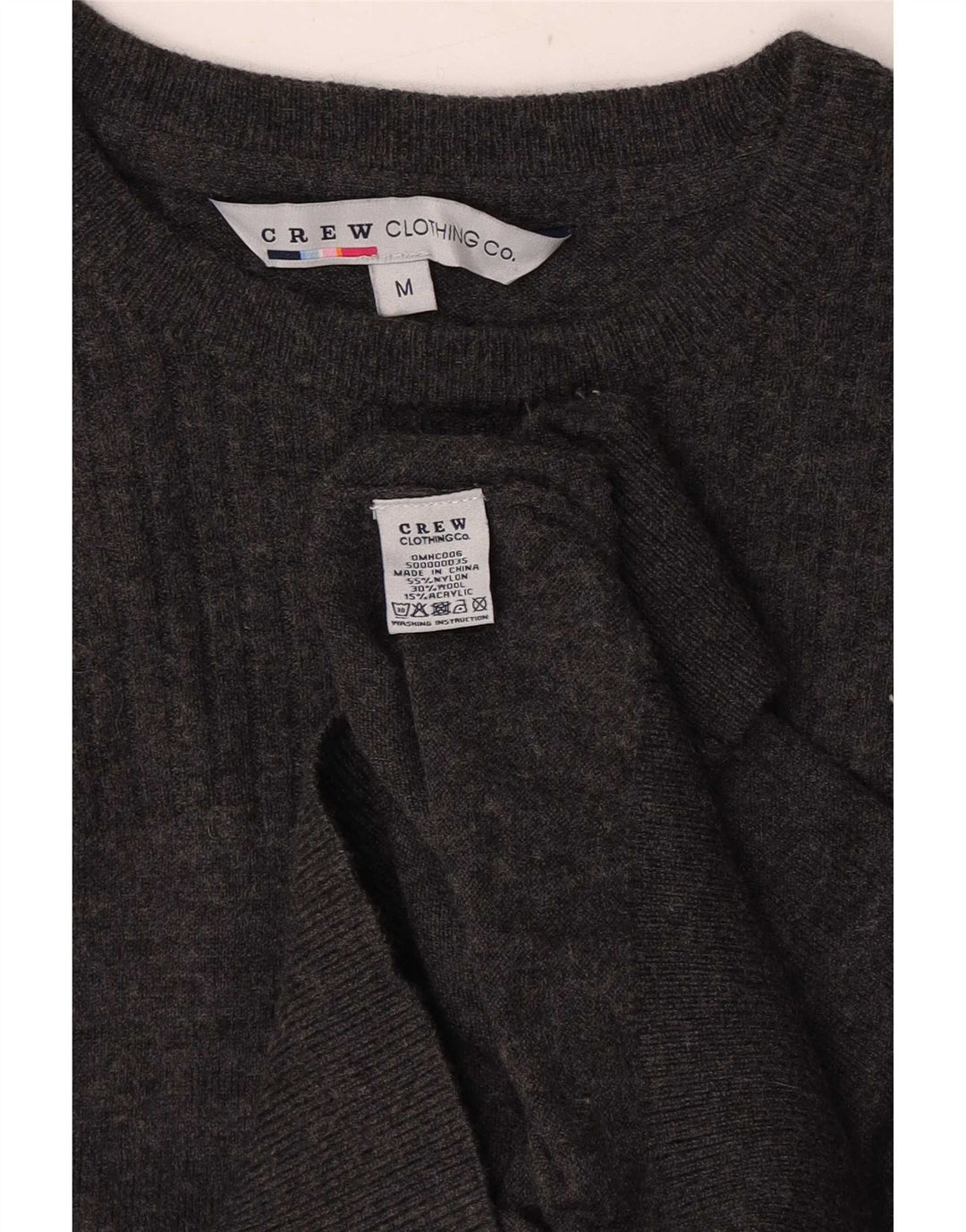 Crew Clothing Mens Boat Neck Jumper Sweater Medium Grey Nylon