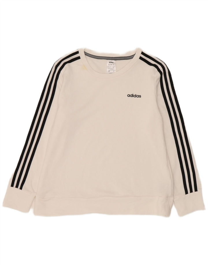 Adidas Womens Climalite Sweatshirt Jumper UK 12/14 Medium White Polyester