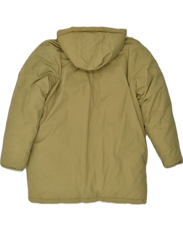 VINTAGE Womens Hooded Padded Jacket UK 16 Large Khaki Nylon | Vintage Vintage | Thrift | Second-Hand Vintage | Used Clothing | Messina Hembry 