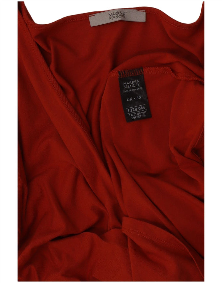 Marks & Spencer Womens 3/4 Sleeve A-Line Dress UK 10 Small Red Polyester