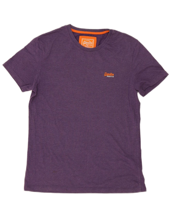 Superdry Mens T-Shirt Top XL Purple Cotton Modern