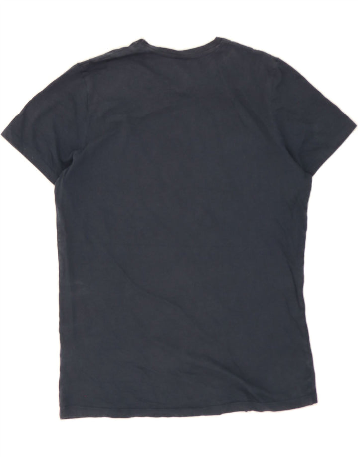 JACK & JONES Mens Graphic T-Shirt Top Medium Navy Blue Cotton Vintage Jack & Jones and Second-Hand Jack & Jones from Messina Hembry 