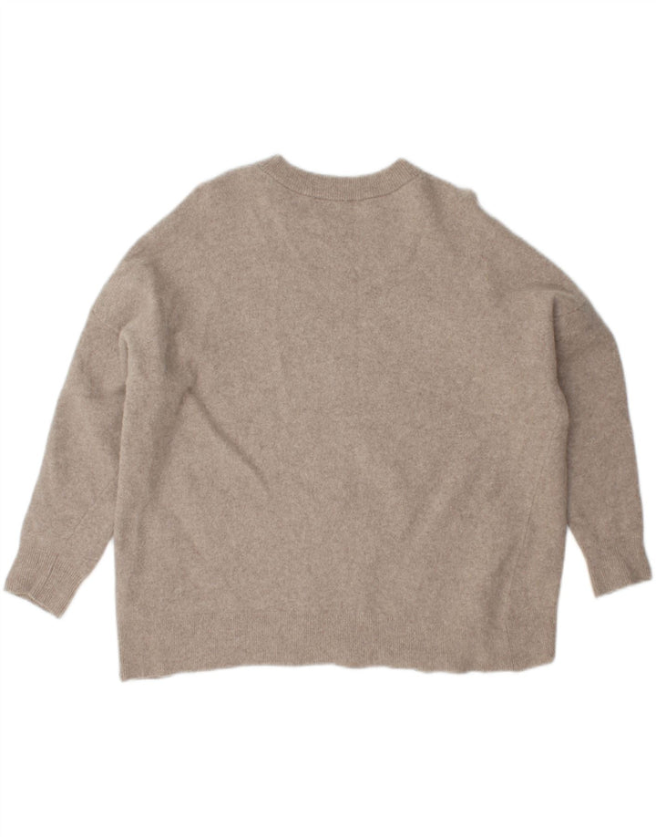 Maglione girocollo oversize da donna Zara UK 12 Lana beige medio