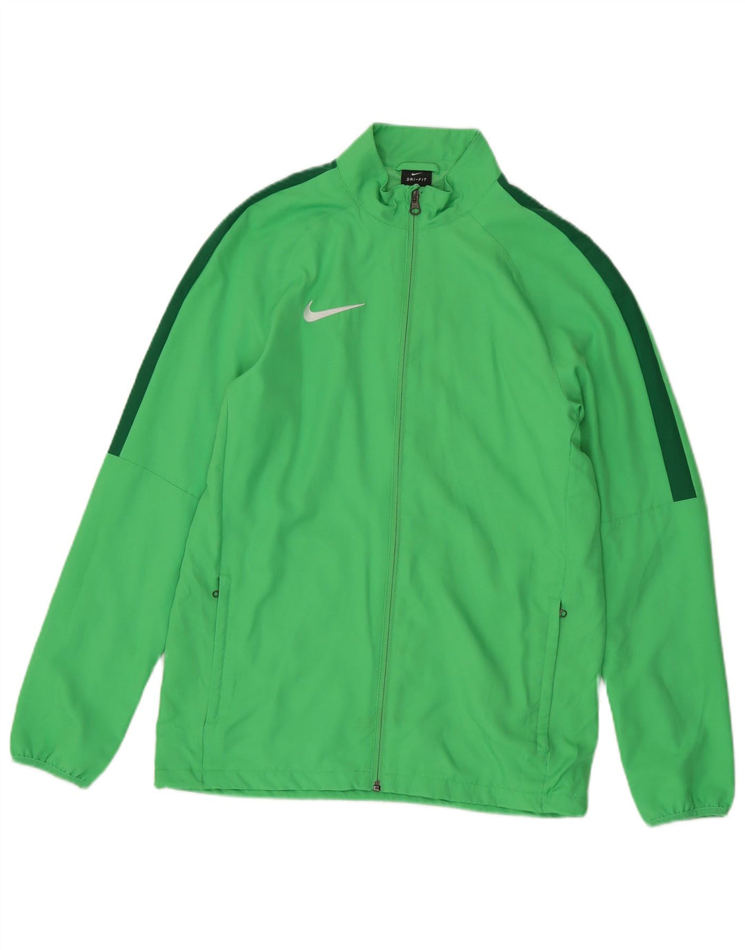 Nike Herren-Dri-Fit-Trainingsanzugoberteil aus mittelgrünem Farbblock-Polyester