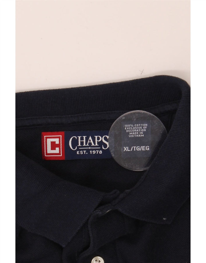 CHAPS Mens Polo Shirt XL Navy Blue Cotton Vintage Chaps and Second-Hand Chaps from Messina Hembry 
