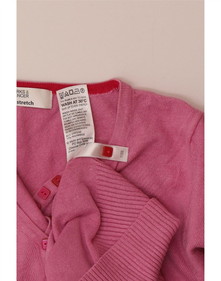 Maglione da donna Marks & Spencer con bottoni e collo UK 8 piccolo in viscosa rosa