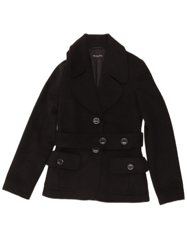 Massimo Dutti Dame 2-knaps blazerjakke EU 36 XS Sort Uld