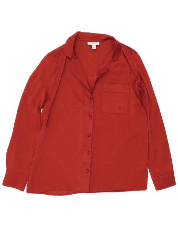 Topshop Womens Shirt Blouse UK 10 Small Red Polyester