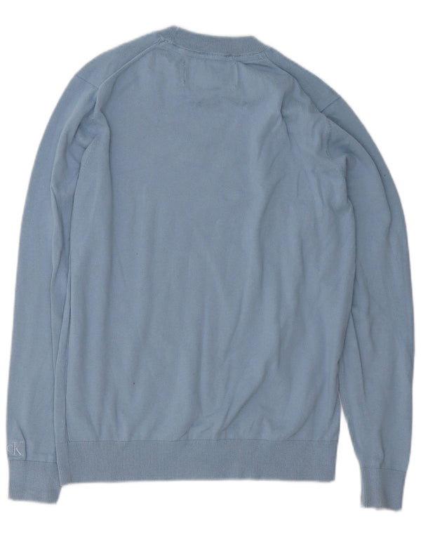 Calvin Klein Jeans Mens Crew Neck Jumper Sweater Small Blue Cotton