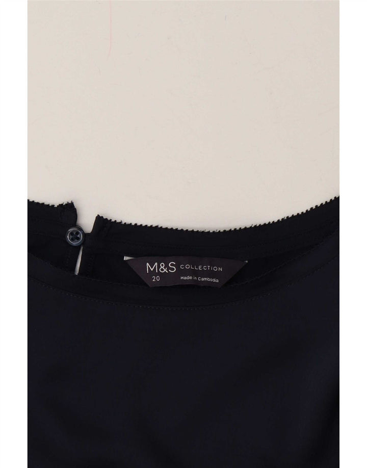 Marks & Spencer Womens Oversized Blouse Top UK 20 2XL Navy Blue