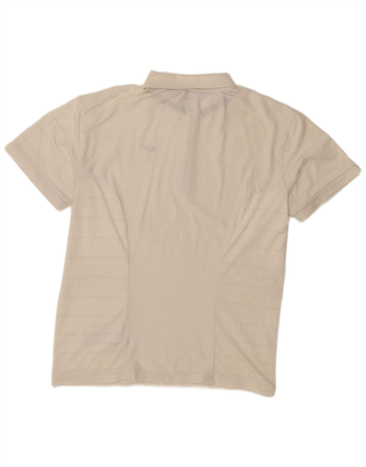 Nike Mens Polo Shirt UK 47/48 2XL White Striped Polyester