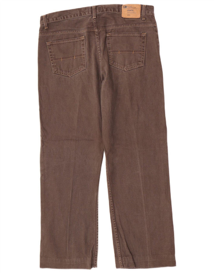 Marks & Spencer Mens Blue Harbour Straight Jeans W36 L28 Brown Cotton