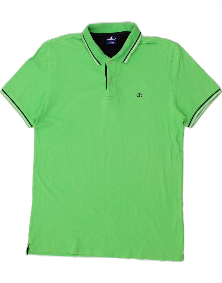 CHAMPION Mens Polo Shirt Large Green Cotton Vintage Champion and Second-Hand Champion from Messina Hembry 