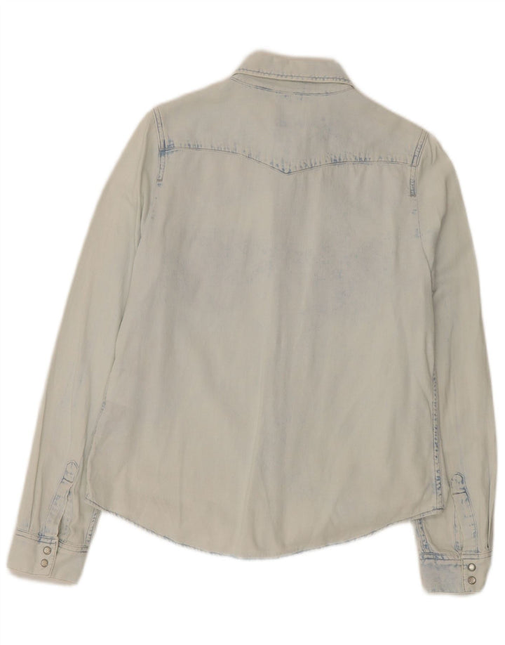 Levi's Womens Classic Fit Denim Shirt UK 14 Medium Blue Cotton