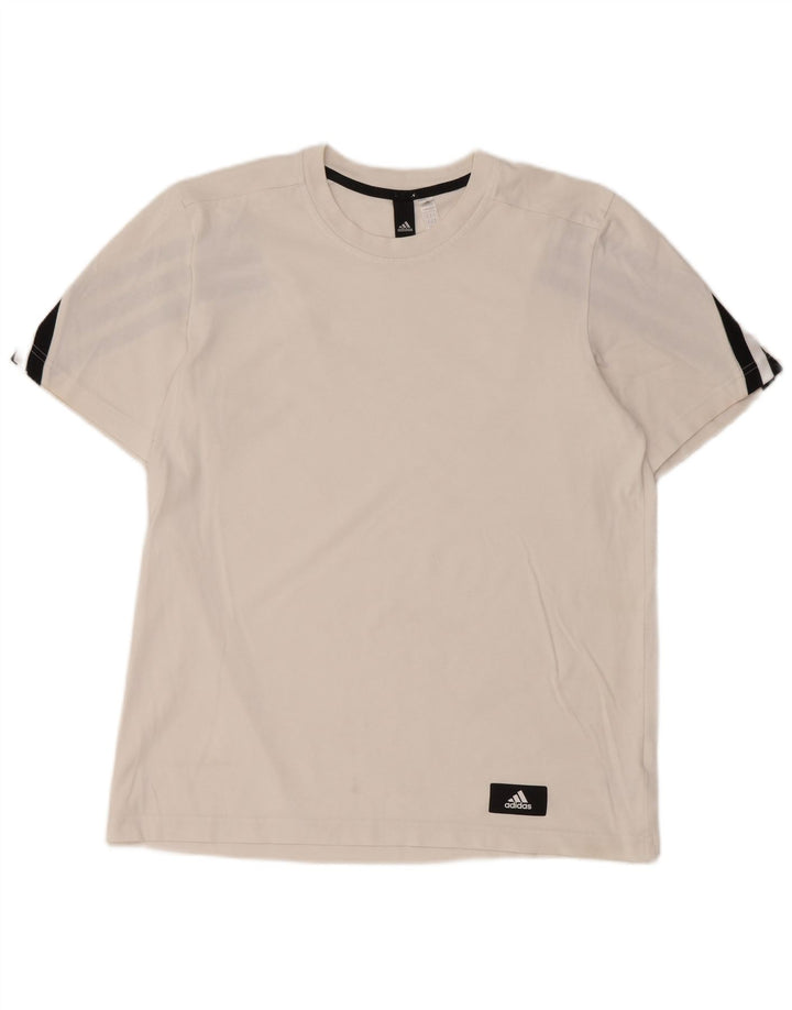 Adidas Herre T-Shirt Top Medium Hvid Bomuld