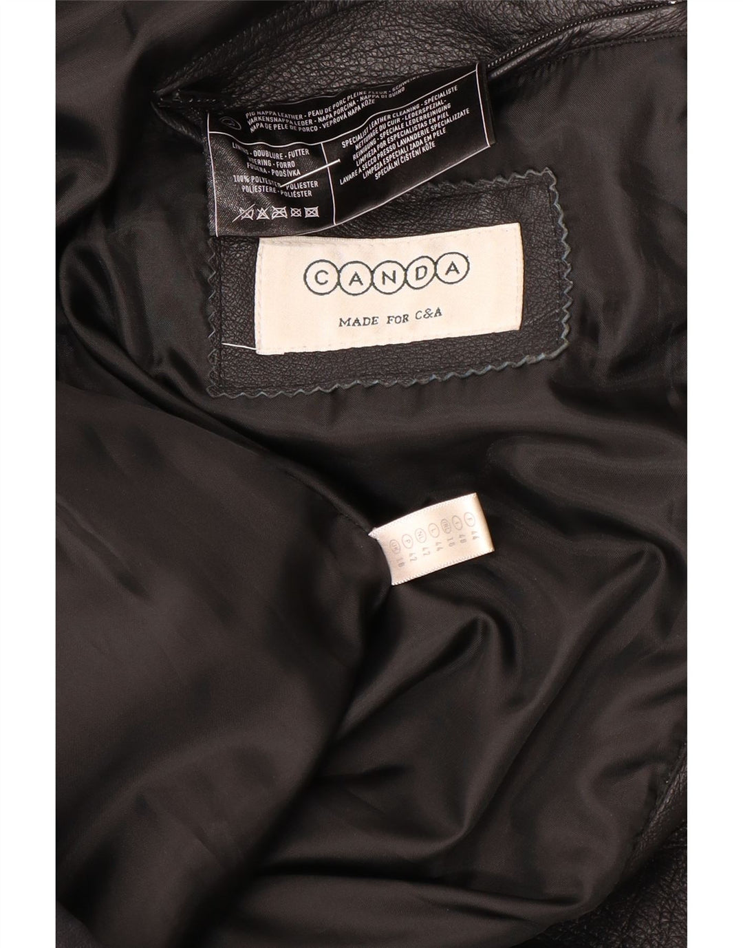 Canda Womens Leather Jacket UK 16 Large Black Leather