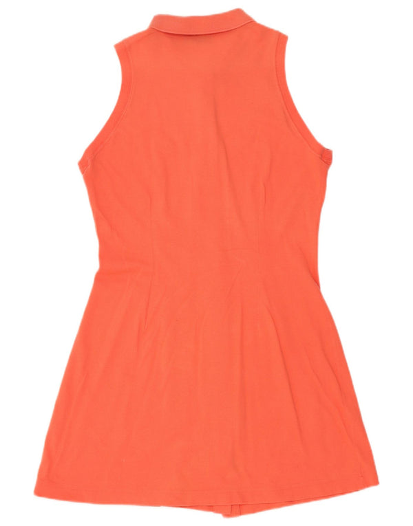 Sergio Tacchini Womens Sleeveless Shirt Dress IT 46 Large Orange