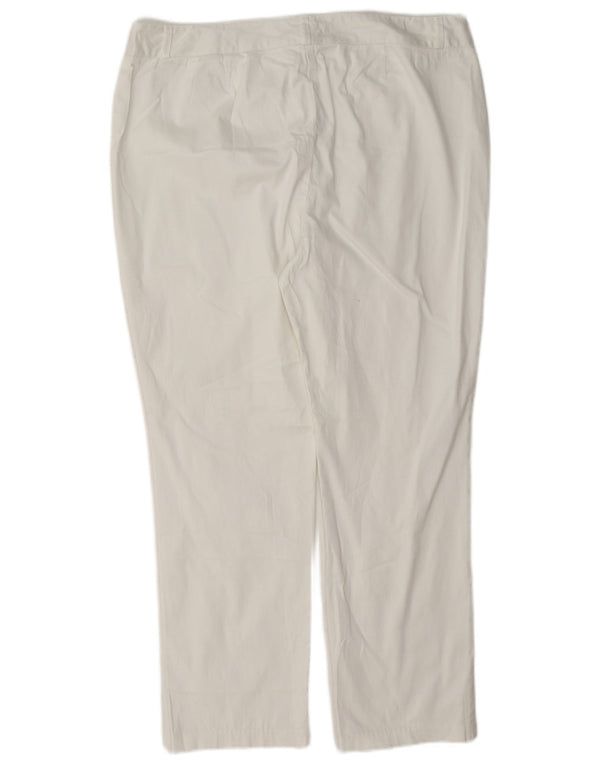 Marks & Spencer Damen Gerade Chinohose UK 16 Large W34 L27 Weiß