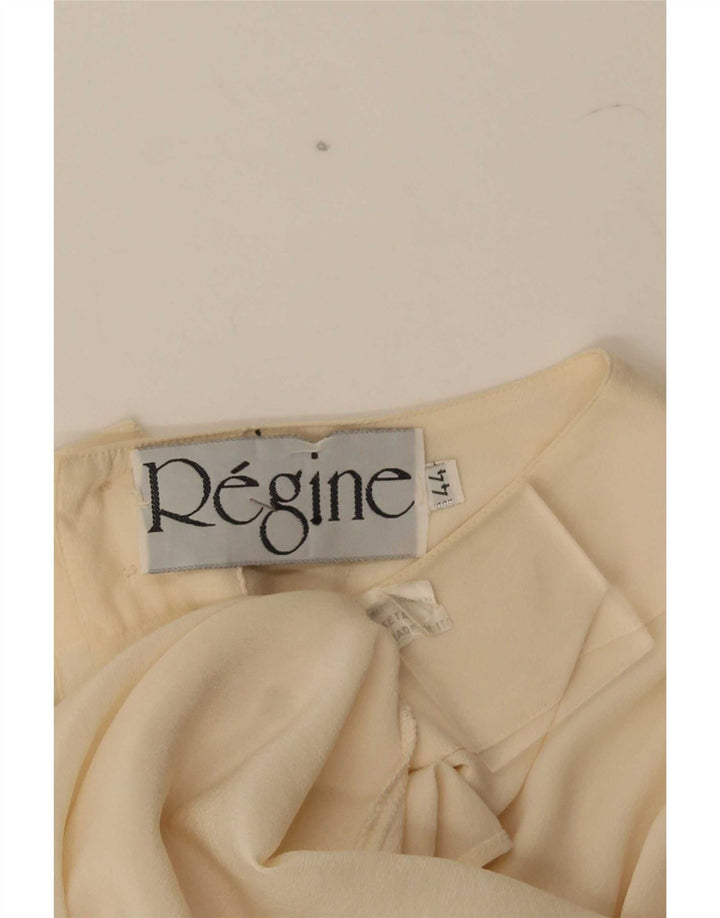 Regine Womens Shirt Blouse IT 44 Medium Off White Silk