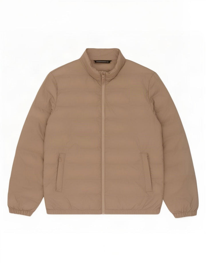 Zara Herren Wattierte Jacke UK 42 XL Beige Polyester