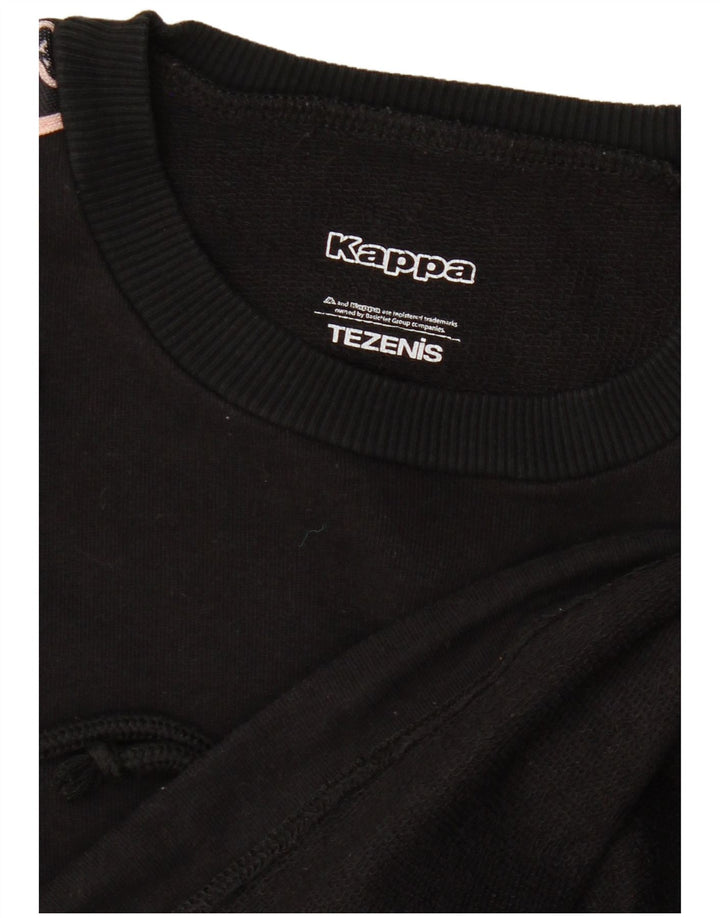 Kappa Womens Tezenis Graphic Sweatshirt Jumper UK 12 Medium Black