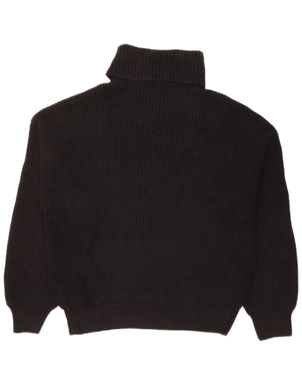 Zara Pull col roulé pour femme UK 14 Medium Noir Viscose
