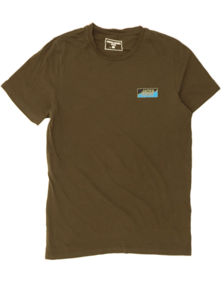 JACK & JONES Mens T-Shirt Top Large Khaki Cotton Vintage Jack & Jones and Second-Hand Jack & Jones from Messina Hembry 