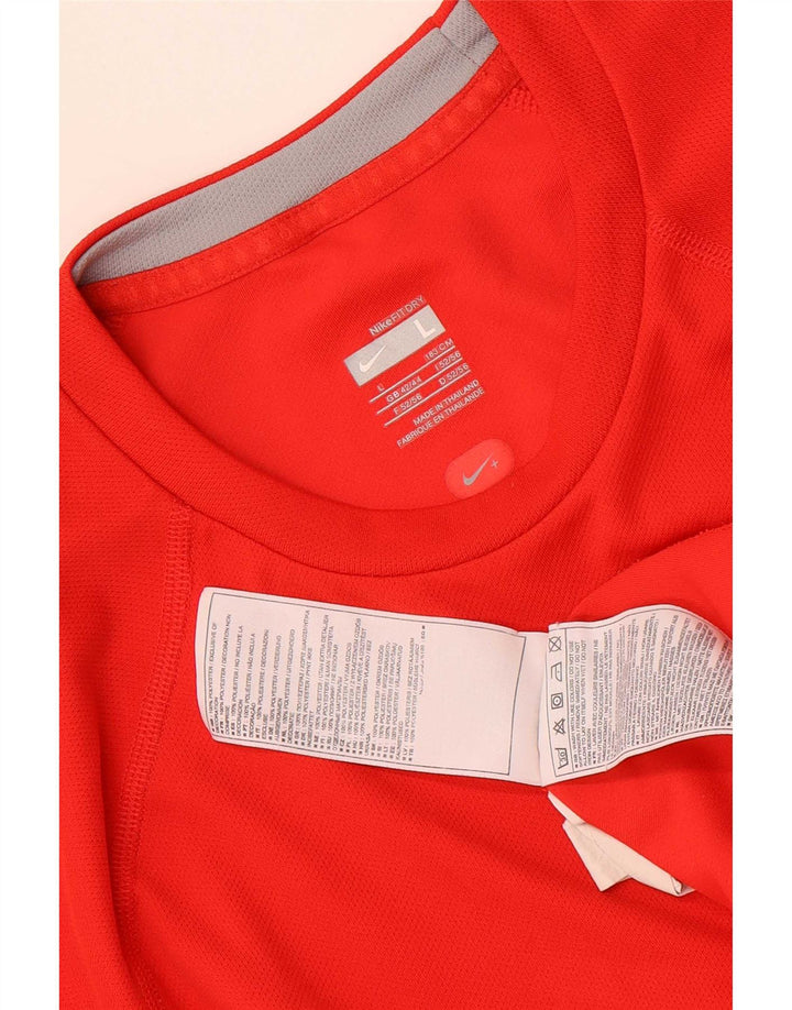 Nike Hommes Dri Fit T-Shirt Haut UK 42/44 Grand Rouge Polyester