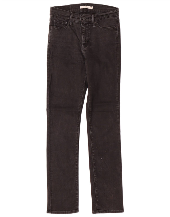 LEVI'S Womens 312 Shaping Slim Jeans W26 L30 Black Cotton