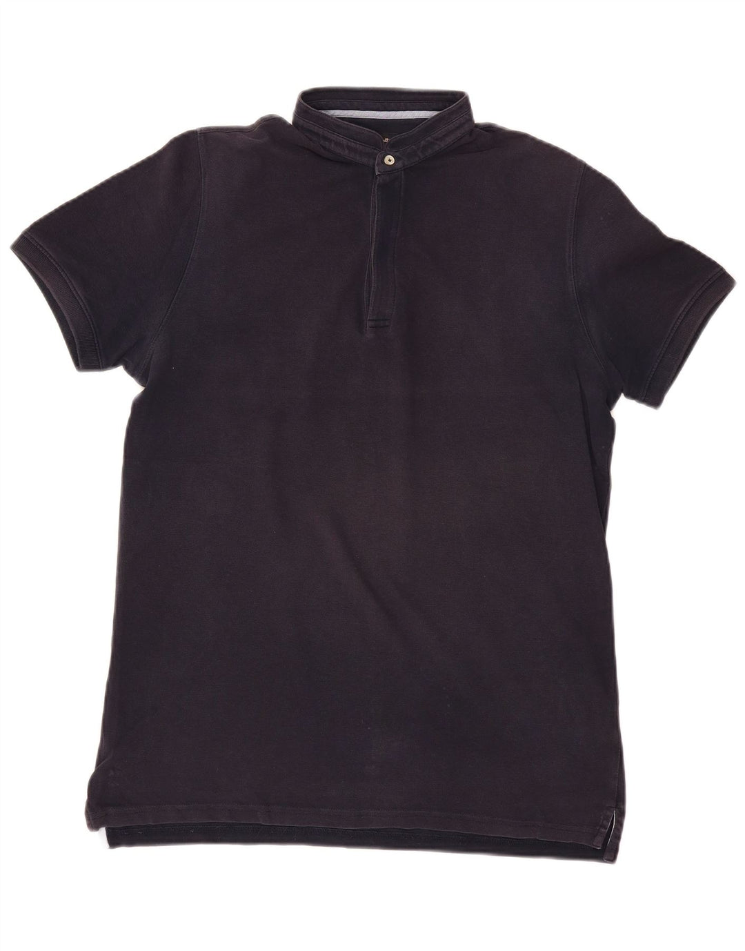 MASSIMO DUTTI Mens Polo Shirt Large Navy Blue Cotton