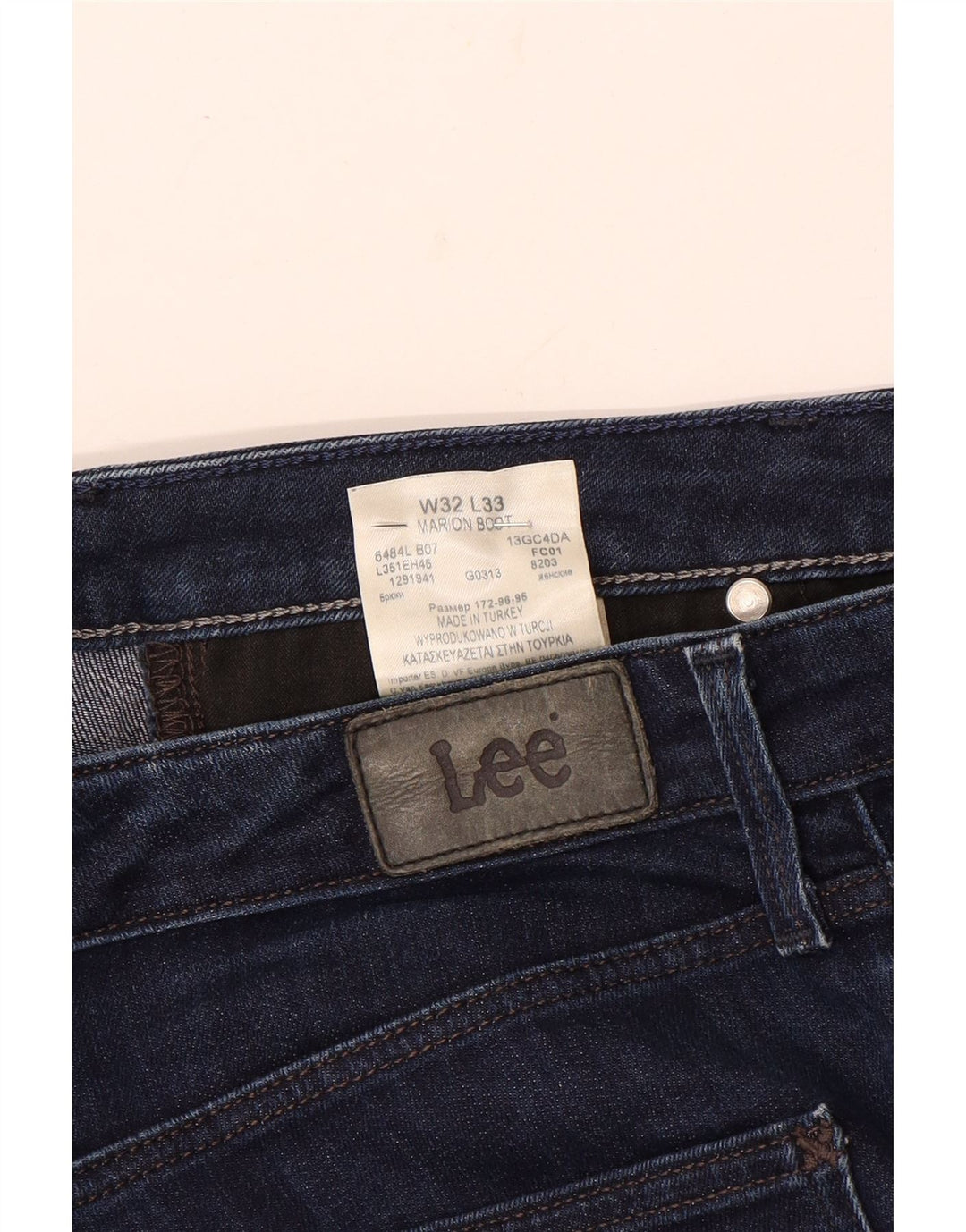 Lee Womens Marion Bootcut Jeans W32 L27 Navy Blue Cotton