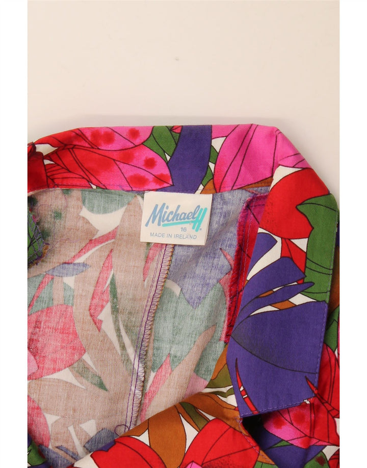 Michael H. Chaqueta tipo blazer con 1 botón para mujer US 16 2XL Multicolor Floral