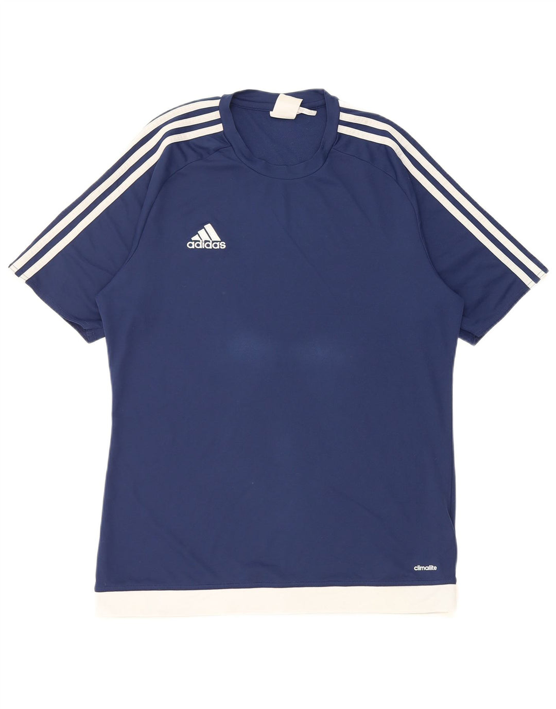Adidas Herre Climalite T-Shirt Top Medium Marineblå Colourblock Polyester