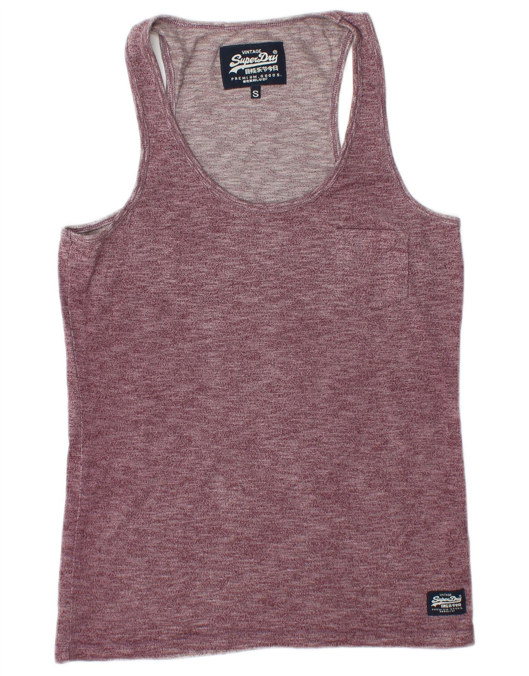 SUPERDRY Herren-Trägershirt, Größe S, Burgunderrot, Baumwolle