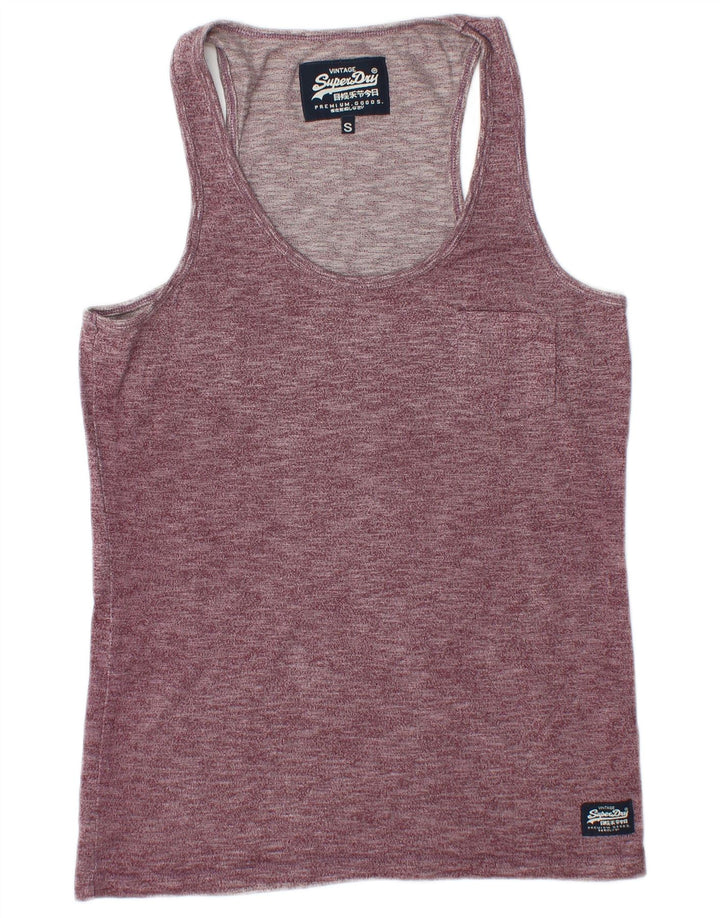 SUPERDRY Herren-Trägershirt, Größe S, Burgunderrot, Baumwolle