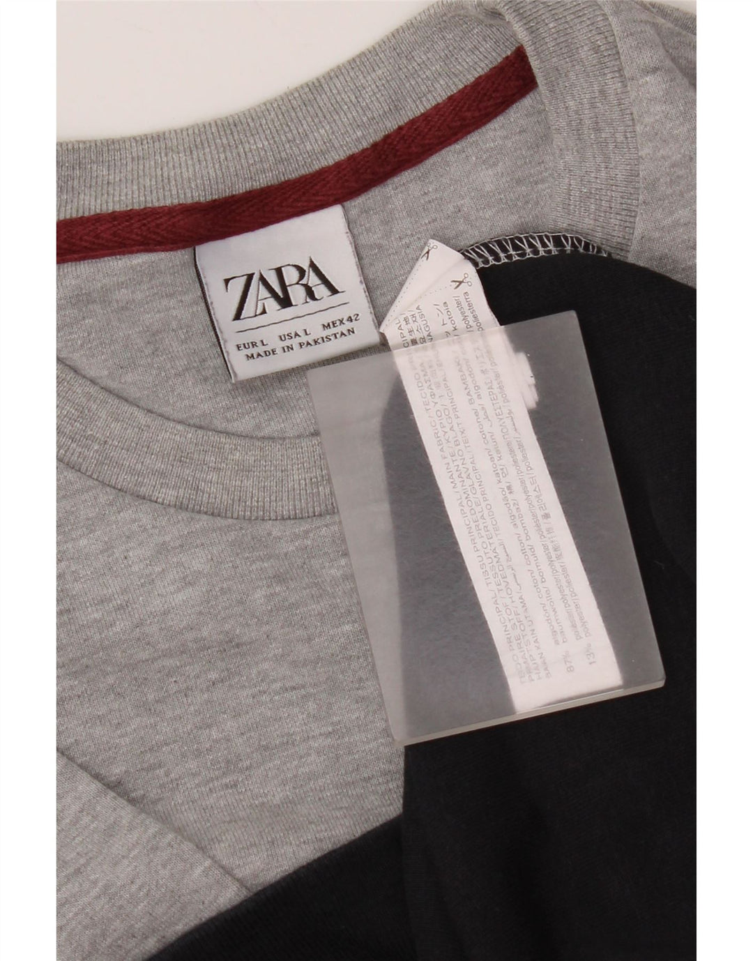 Zara Mens Sweatshirt Jumper Large Multicoloured Colourblock Cotton