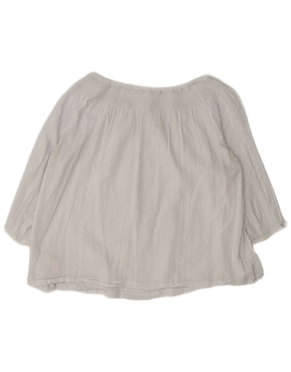 Fat Face Camicetta oversize da donna con maniche a 3/4 Top UK 12 Cotone bianco medio