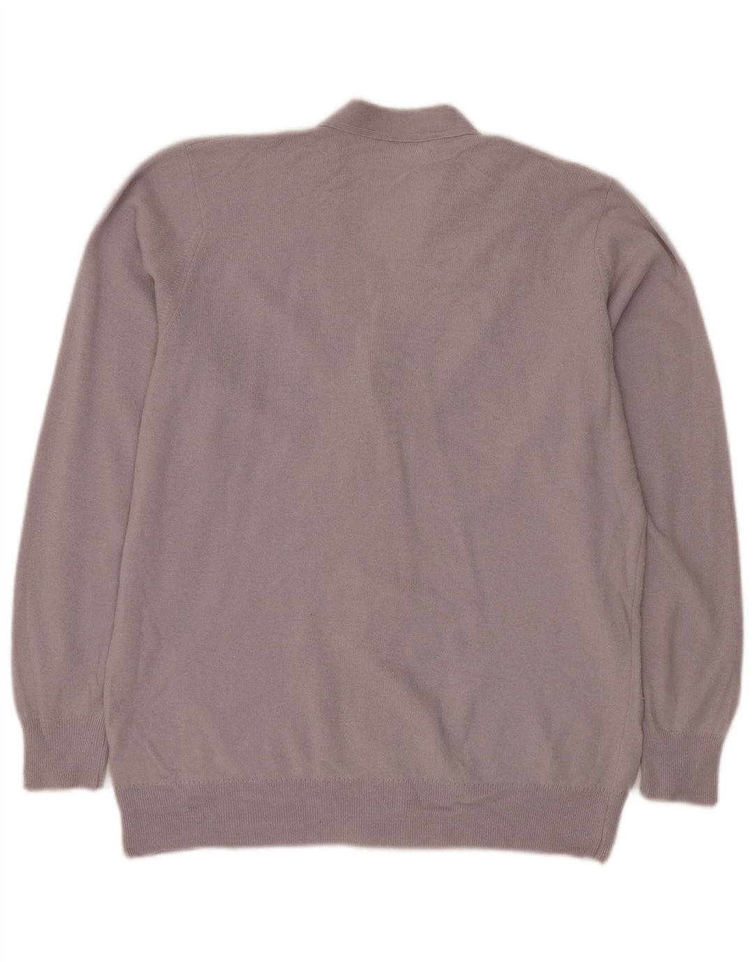 Jaeger Damen-Cardigan-Pullover UK 14 Mittelviolette Lammwolle